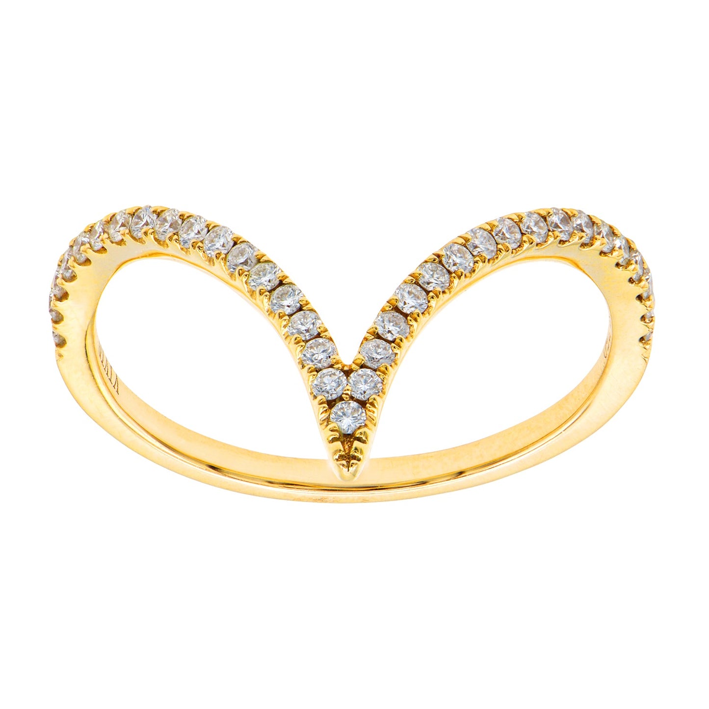 14K Yellow Gold V Ring