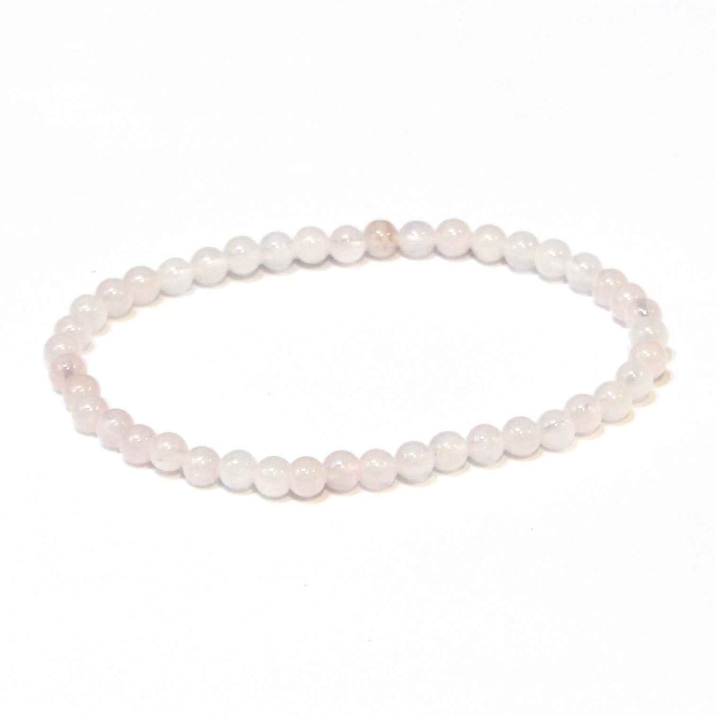 Rose Quartz Round Bead Bracelet 4mm - Nurturing Love