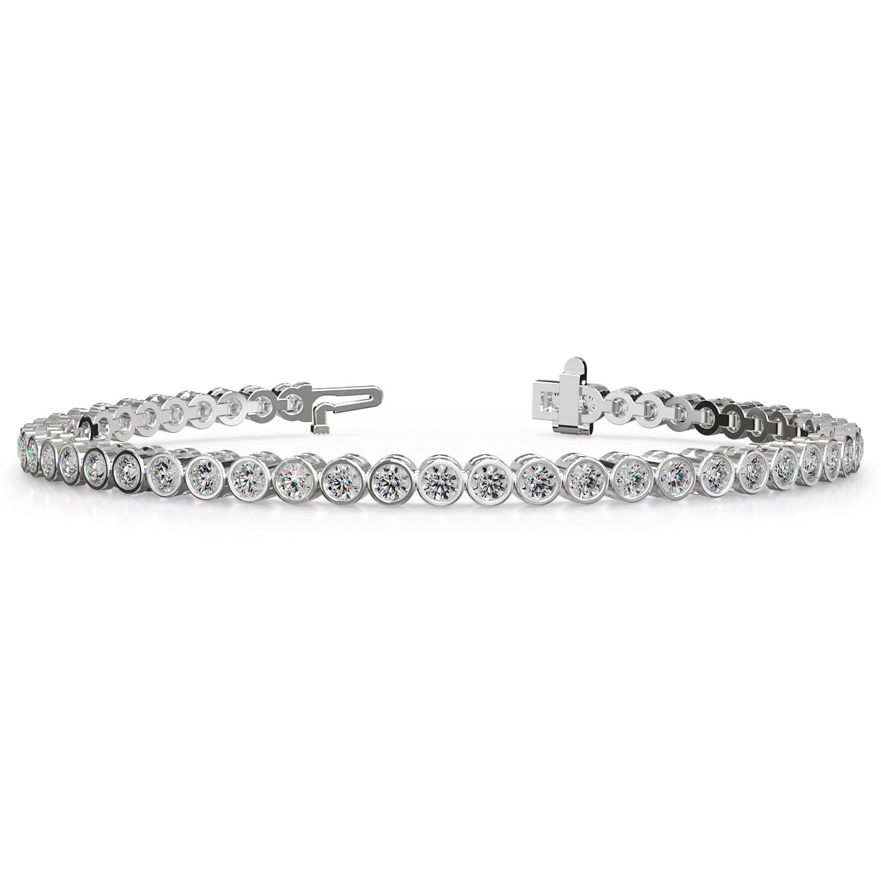 14K White Gold Diamond Tennis Bracelet, 5ct