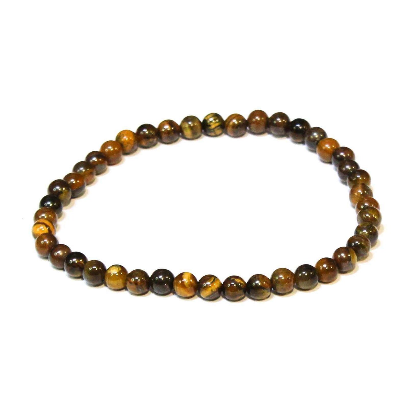 Tiger Eye Round Bead Bracelet 4mm - Grounded Balance