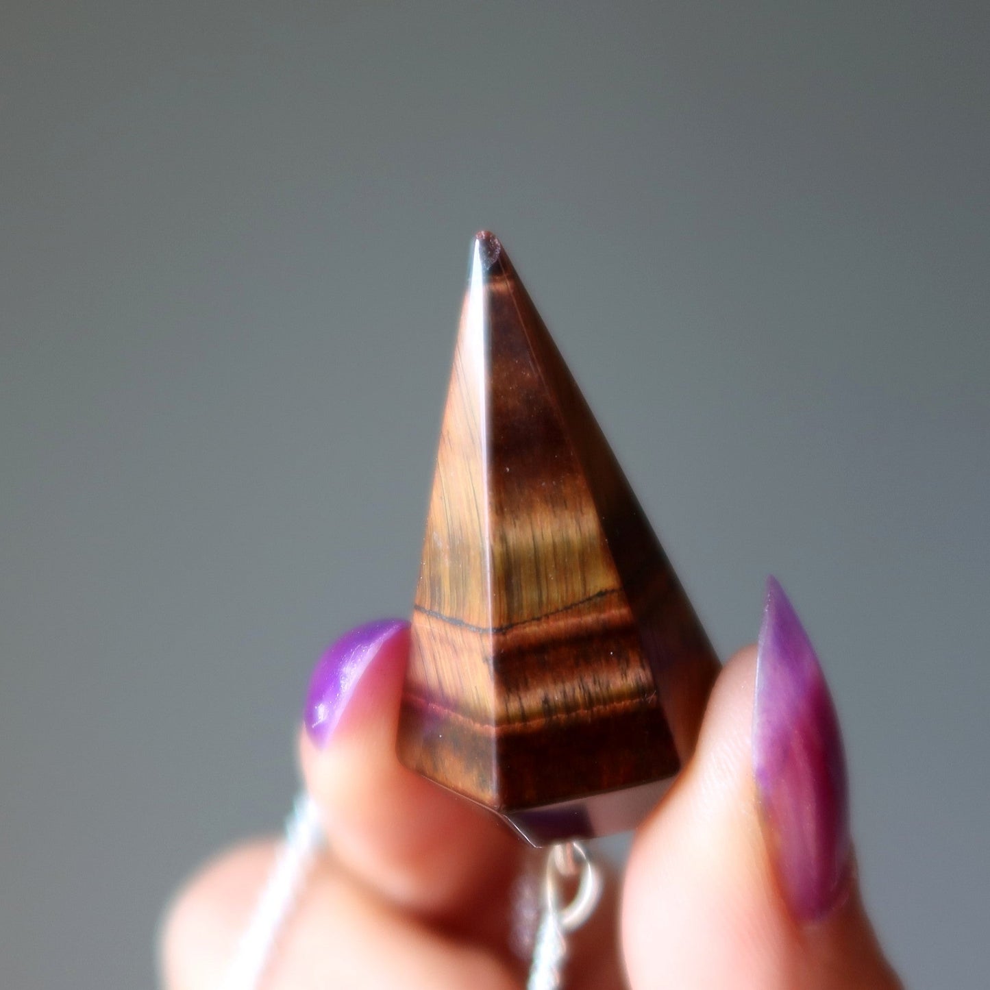 Tigers Eye Pendulum Mind Reader Red Healing Crystal
