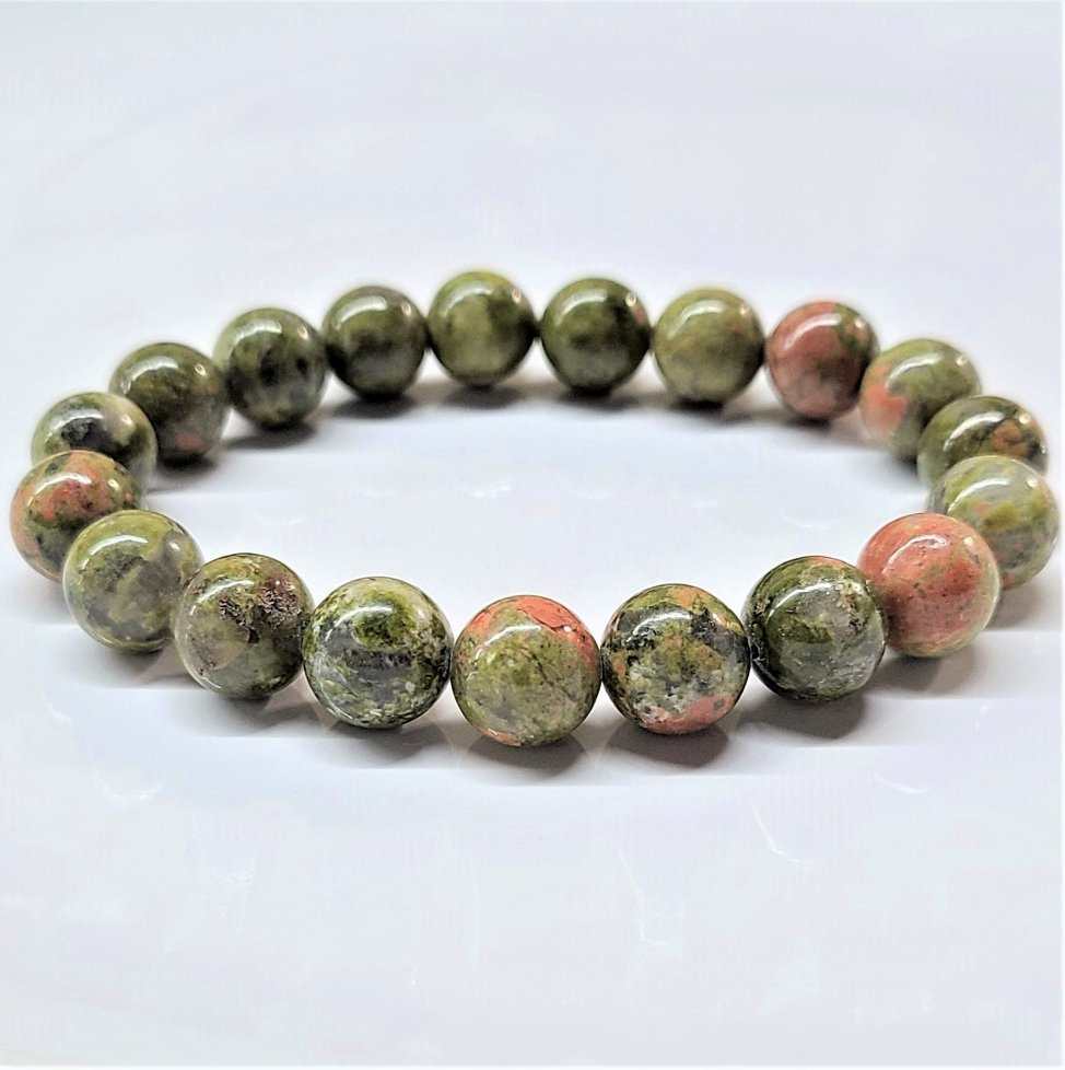 Unakite Round Bead Bracelet - Present Growth