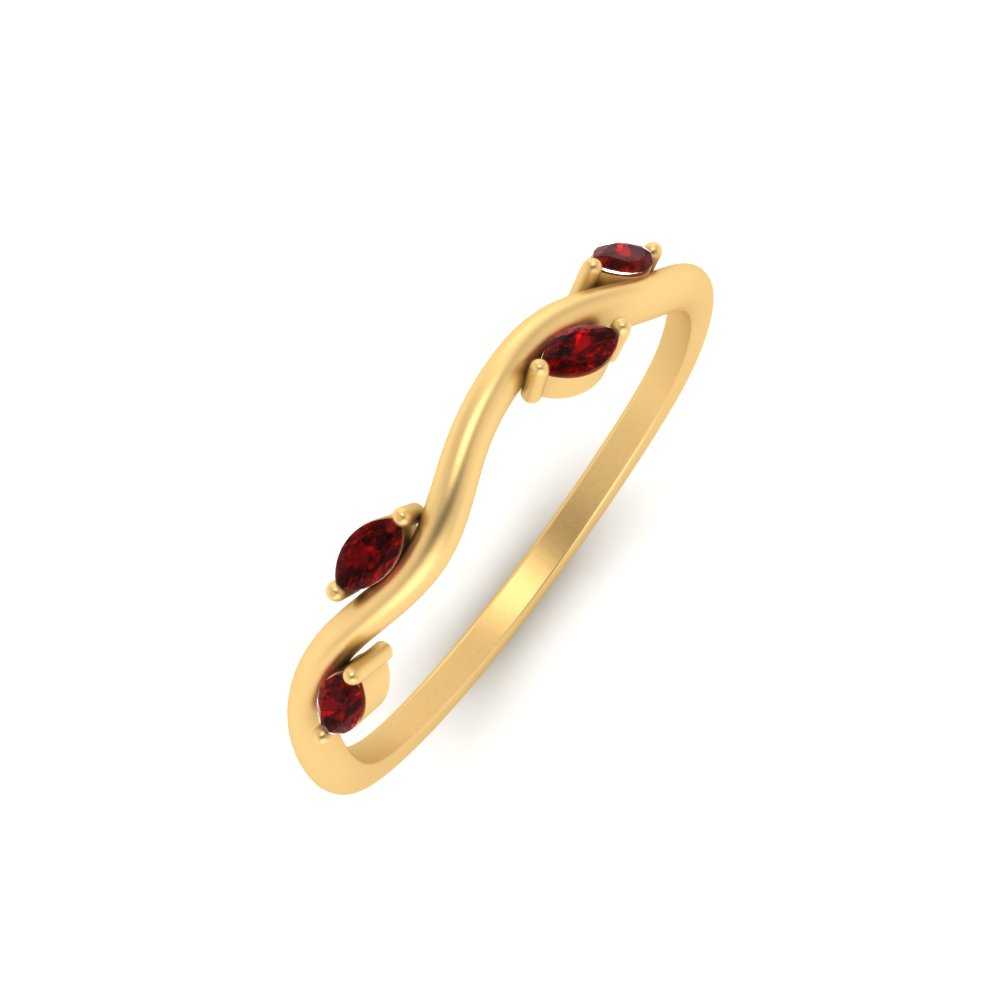 Vine Marquise Simple Wedding Band