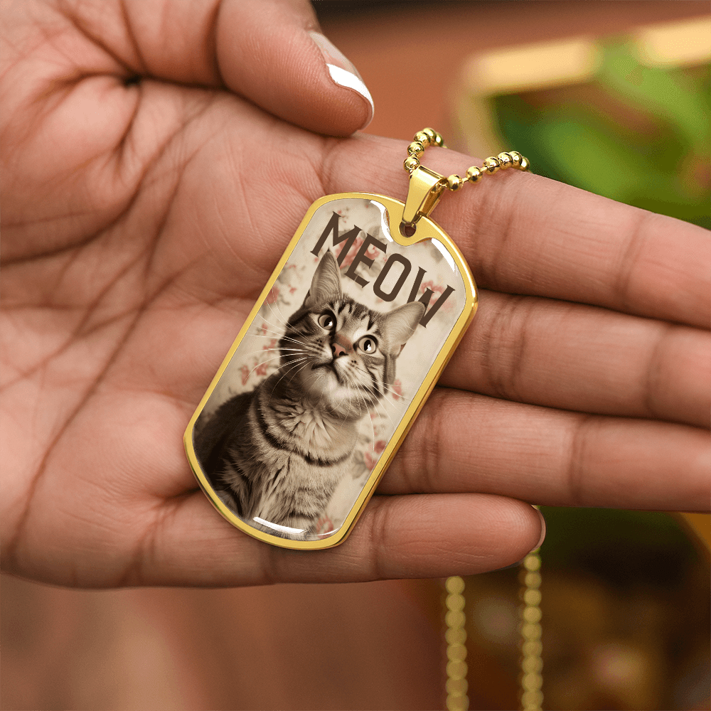 Vintage Meow Tabby Necklace