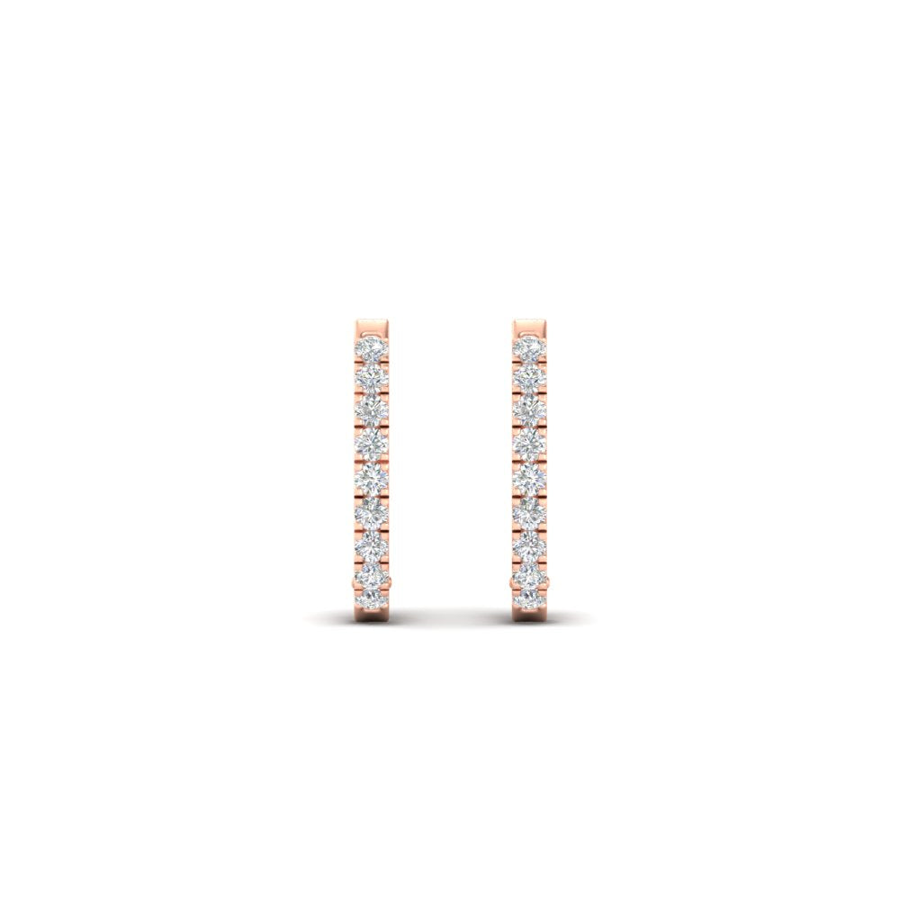 Round Cut 0.25 Ct Diamond Hoop Earrings