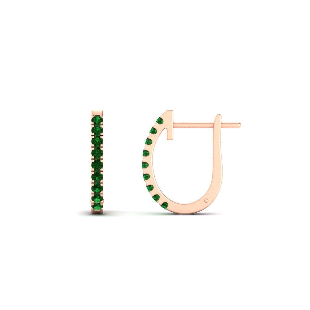 Round Cut 0.25 Ct Diamond Hoop Earrings