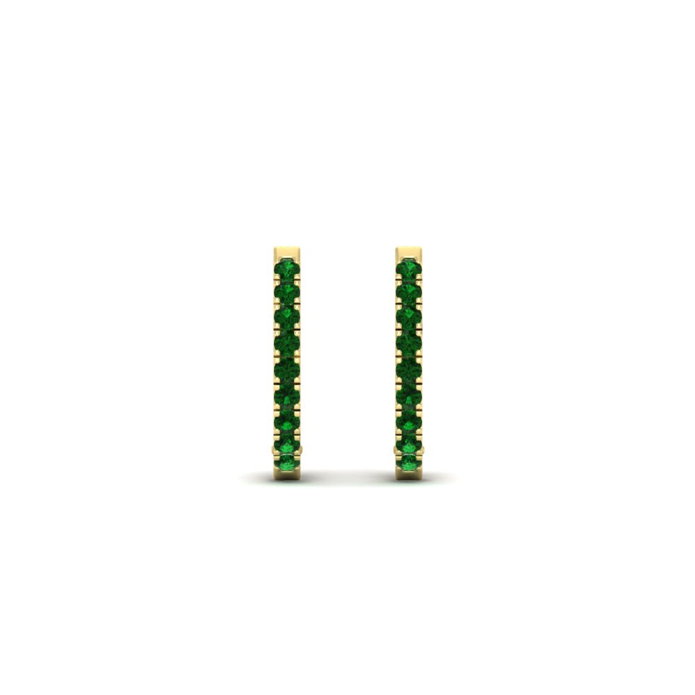 Round Cut 0.25 Ct Diamond Hoop Earrings