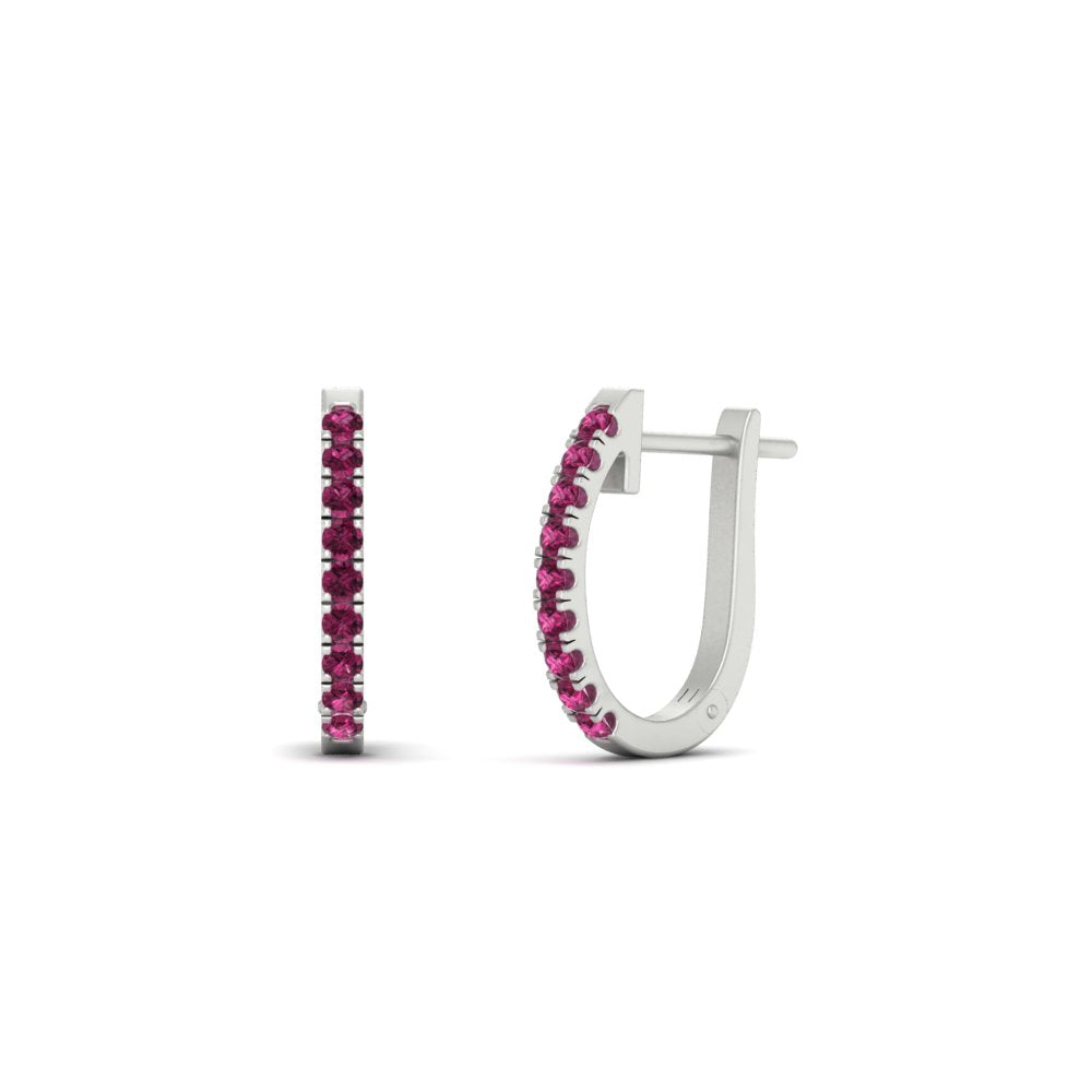 Round Cut 0.25 Ct Diamond Hoop Earrings