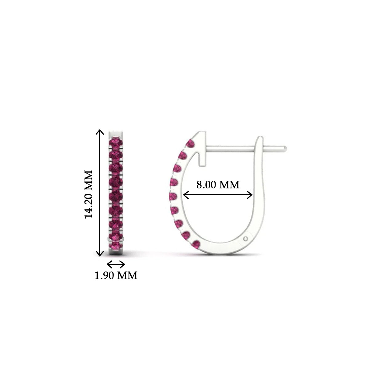 Round Cut 0.25 Ct Diamond Hoop Earrings