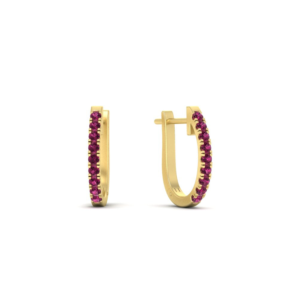 Round Cut 0.25 Ct Diamond Hoop Earrings