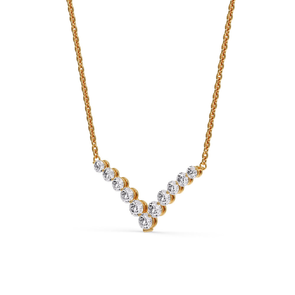 Round Graduated V-Necklace