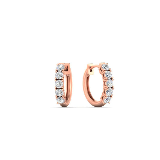 Stunning 5 Stone Huggie Hoops