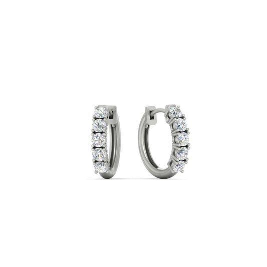 1/2 Carat Stunning Five Stone Huggie Hoops Earrings