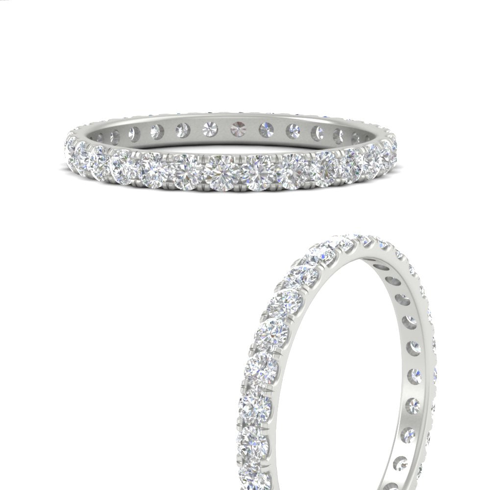0.75 Ct. Round Cut Diamond Eternity Prong Wedding Band