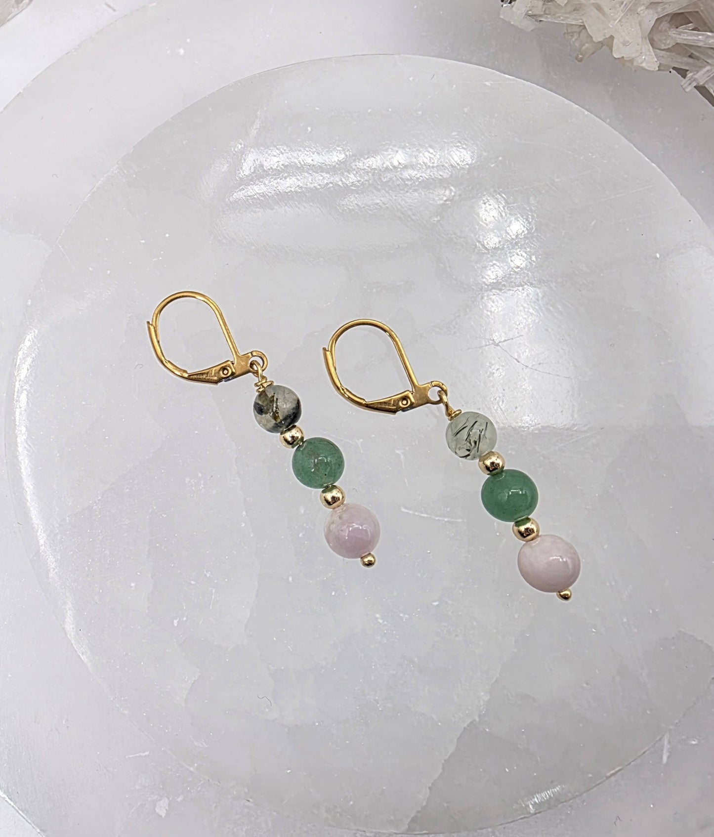 LEAD WITH LOVE-Kunzite, Green Aventurine, Prehnite Jewelry Set