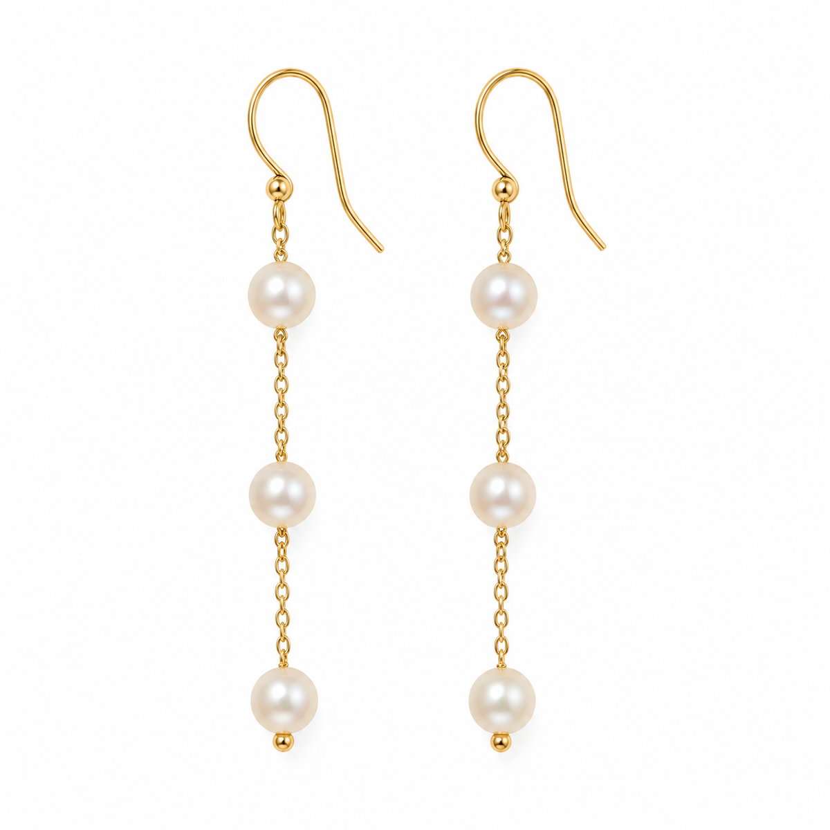 Freshwater Pearl Trio Drop Earrings