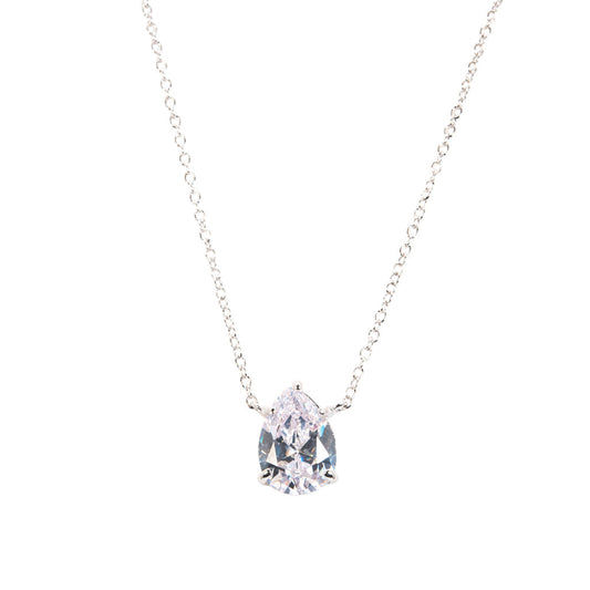 Pear Drop Solitaire Necklace