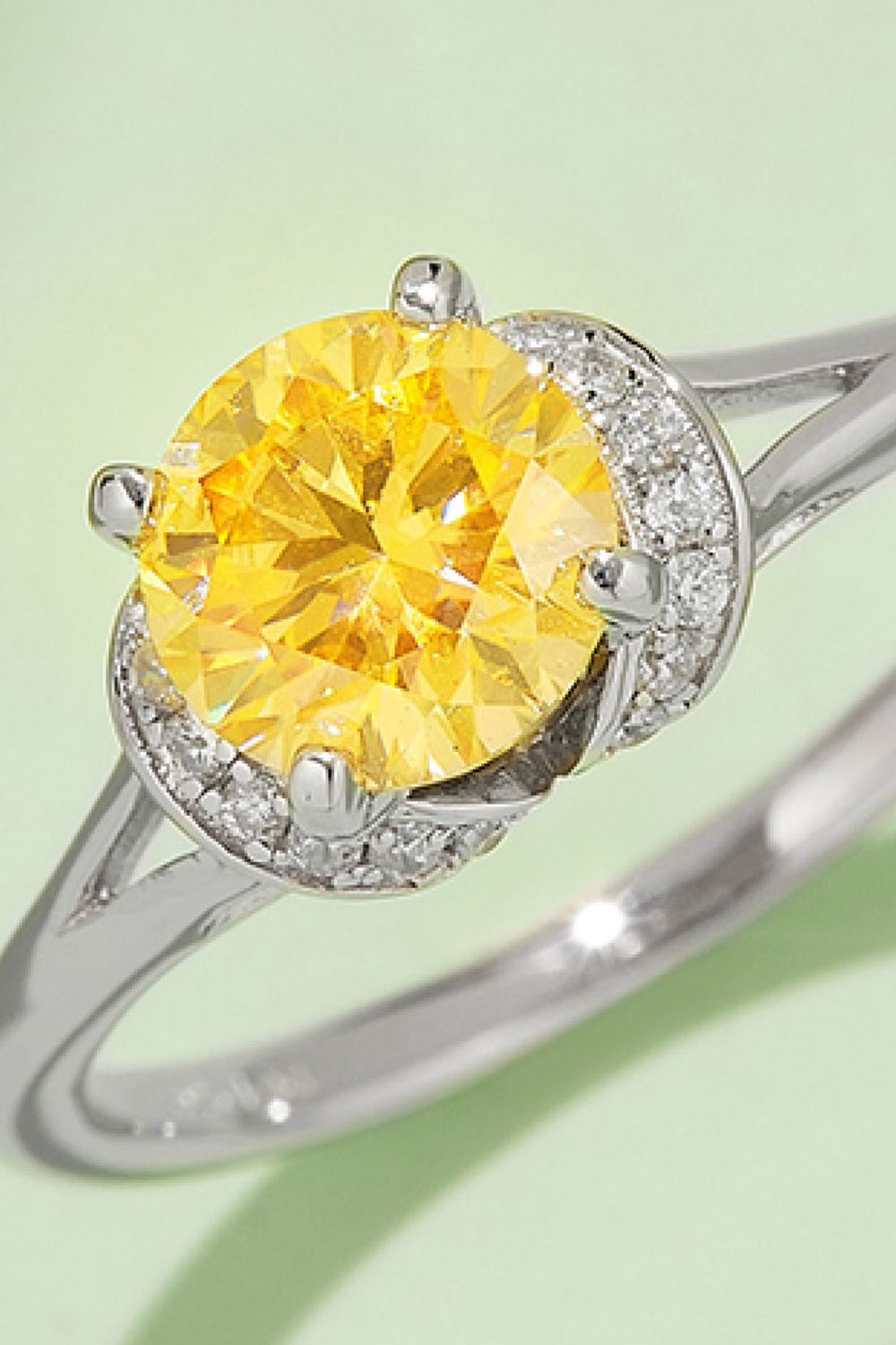 1 Carat Brilliant Round Cut Sparkala™ 4-Prong Platinum Over Pure Sterling Silver Ring (Yellow, Pink, or Blue)