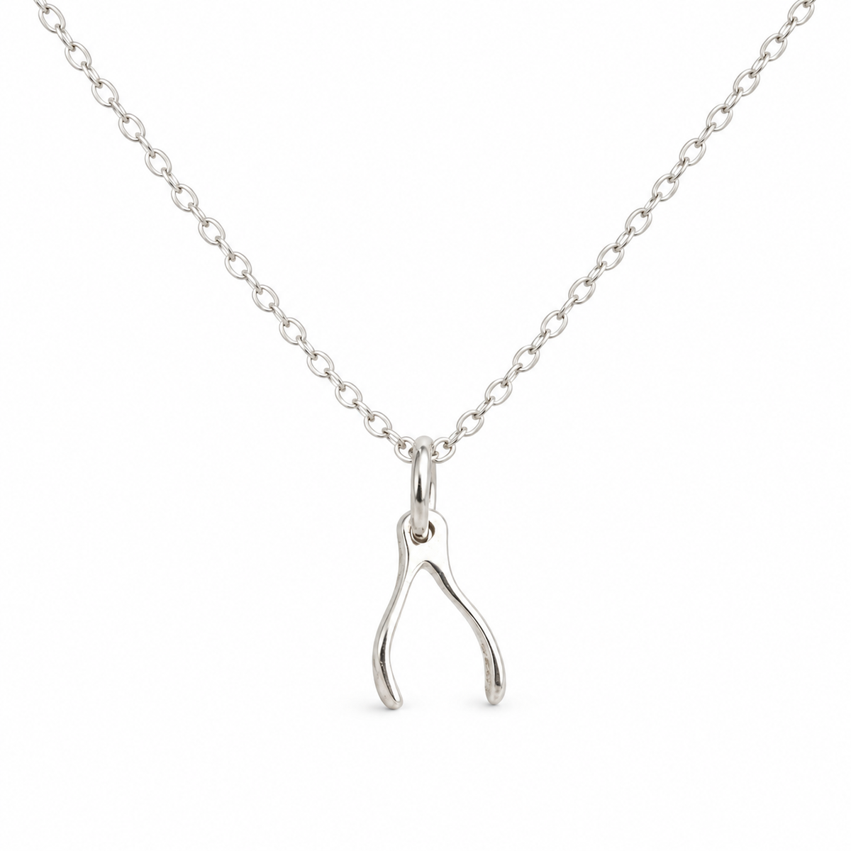 Sterling Silver Tiny Wishbone Necklace