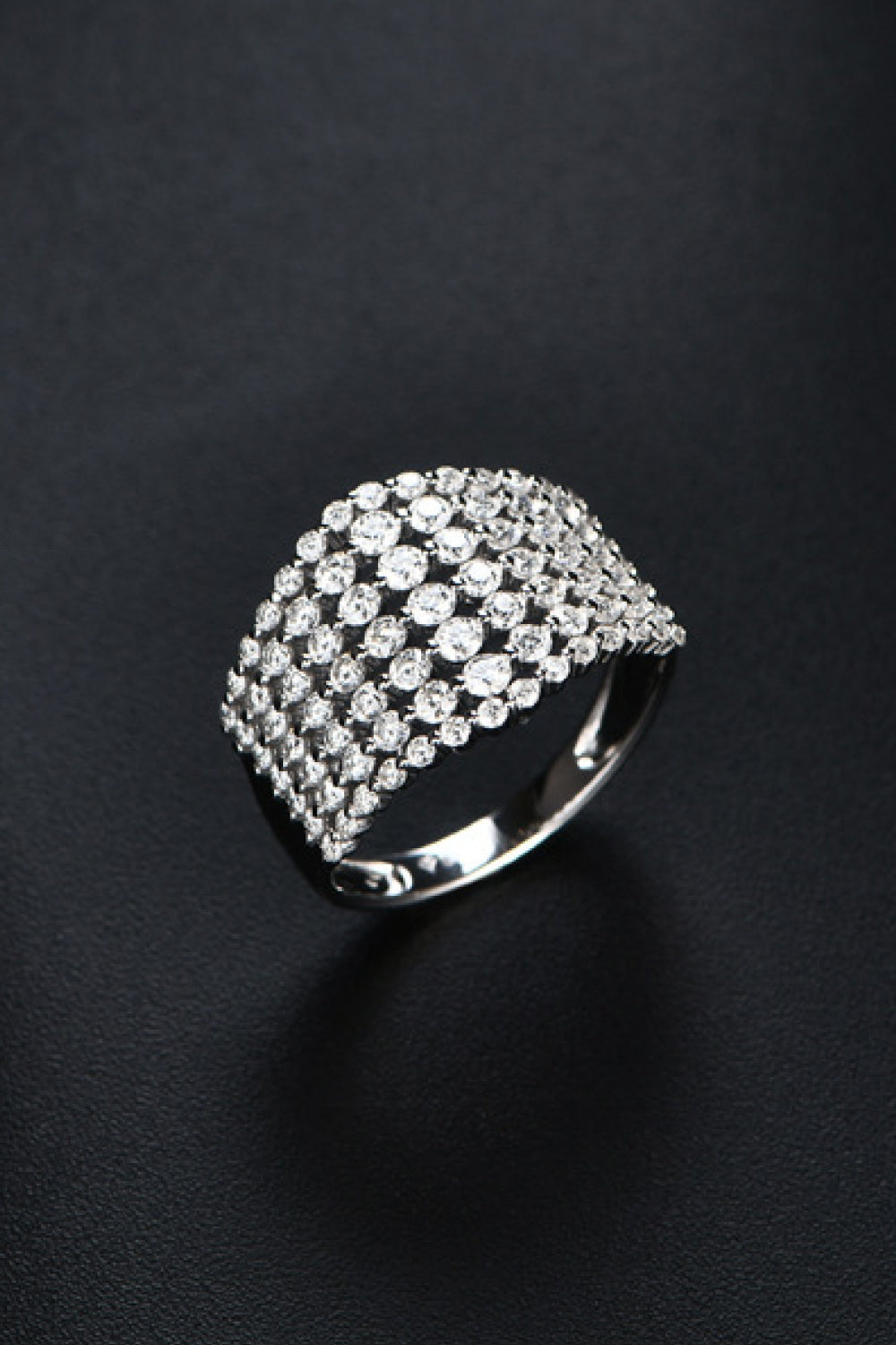 1.21 Carat Sparkala™ Platinum Over Pure Sterling Silver Banded Ring