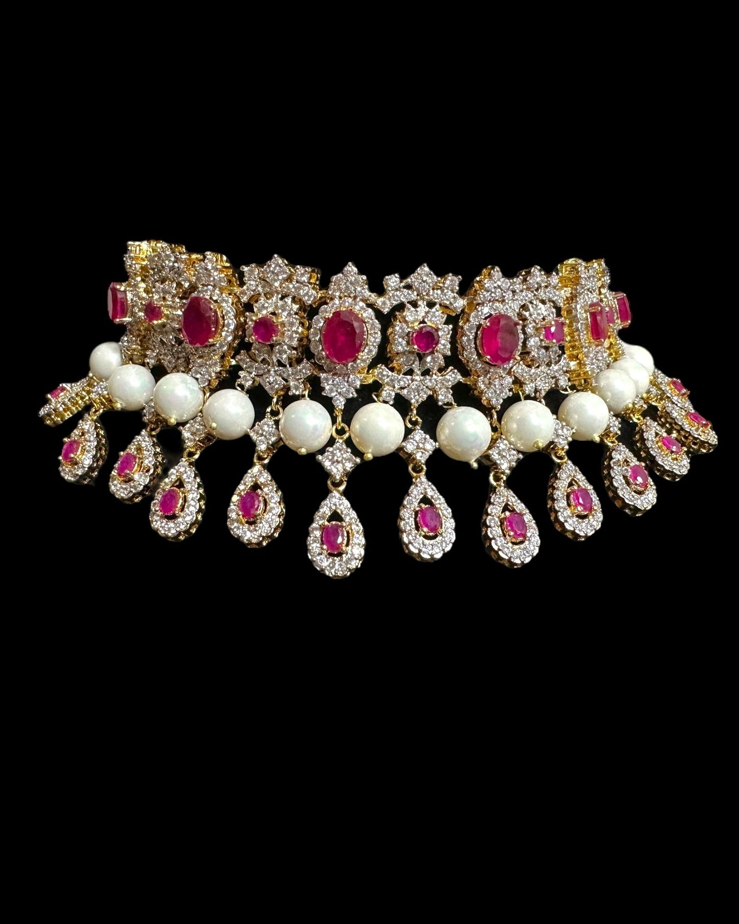 BR492 AMITA bridal set in ruby ( READY TO SHIP )