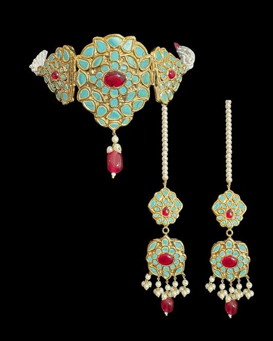 C561 Turquoise ruby choker ( READY TO SHIP )