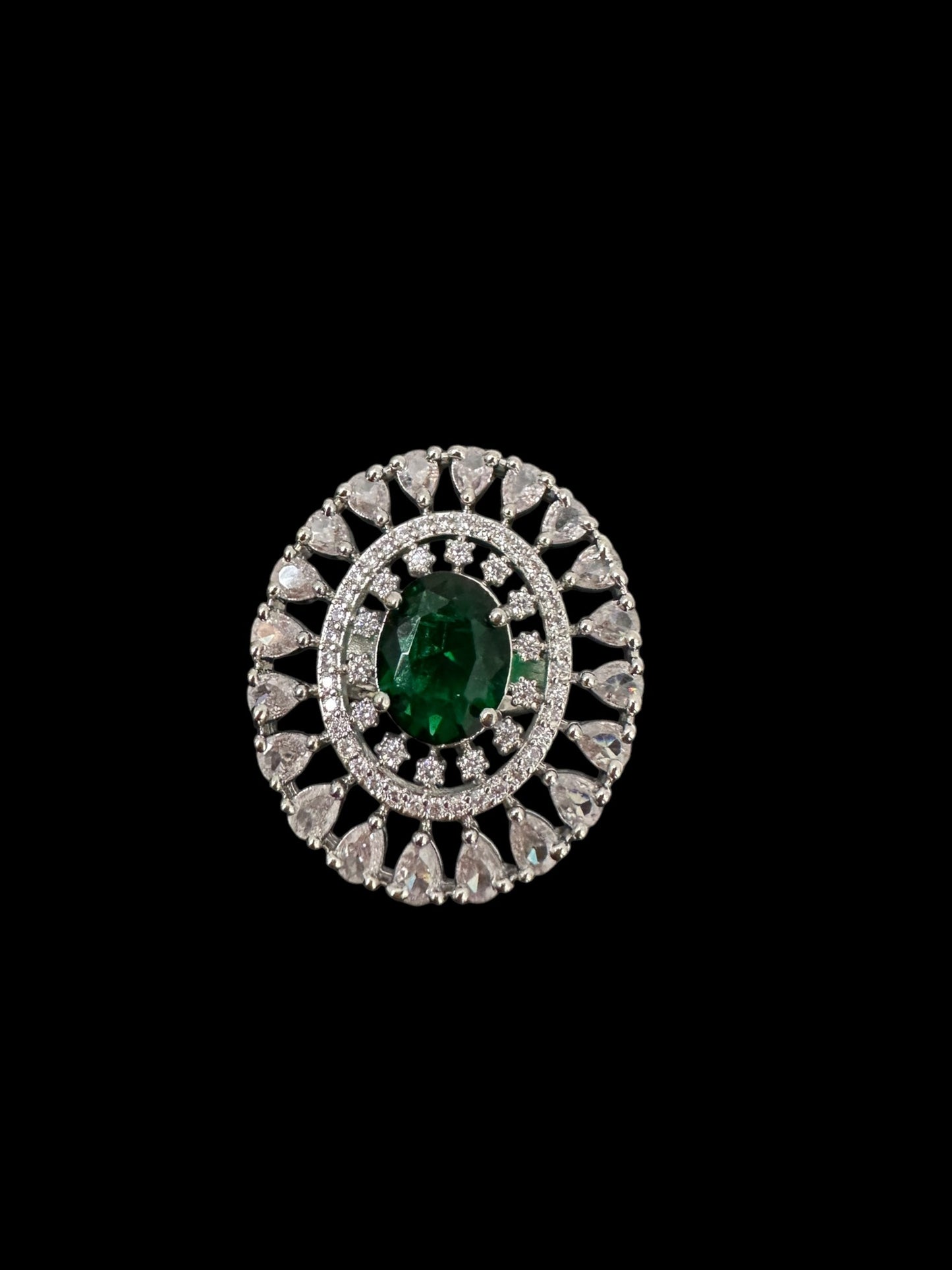 DJR141 Cz silver plated  ring ( READY TO SHIP)