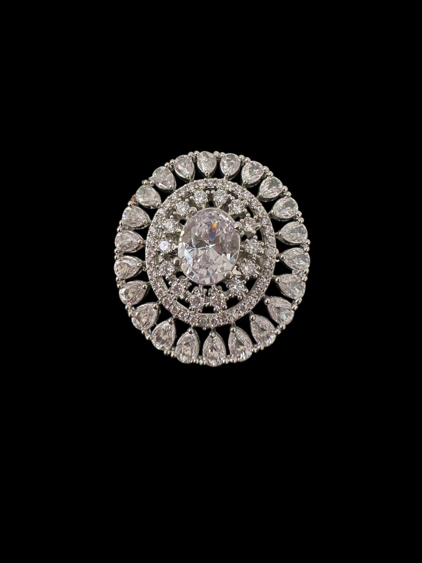 DJR141 Cz silver plated  ring ( READY TO SHIP)