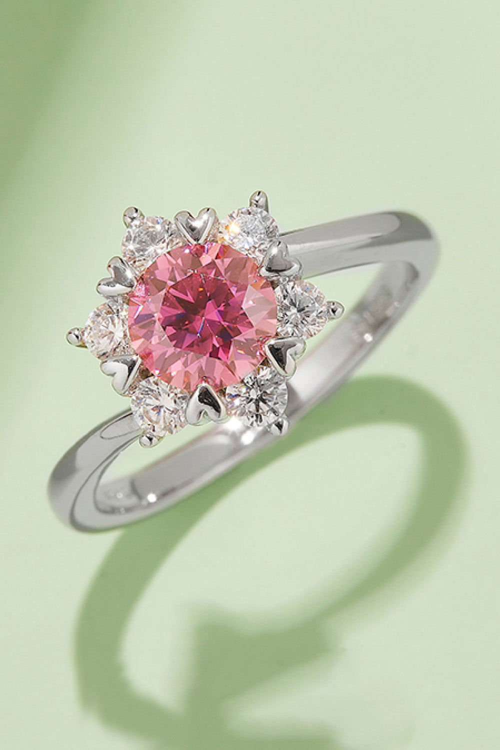 1 Carat Brilliant Round Cut Sparkala™ Platinum Over Pure Sterling Silver Cluster Ring (Yellow, Pink, or Blue)