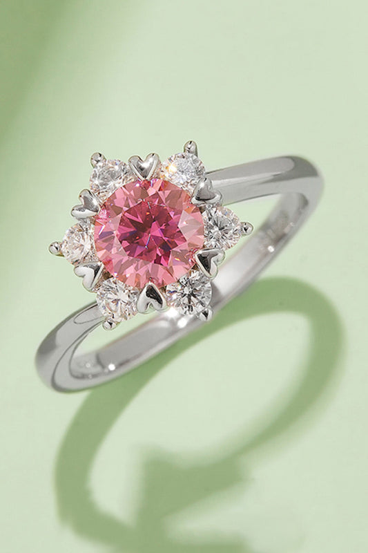 1 Carat Brilliant Round Cut Sparkala™ Platinum Over Pure Sterling Silver Cluster Ring (Yellow, Pink, or Blue)