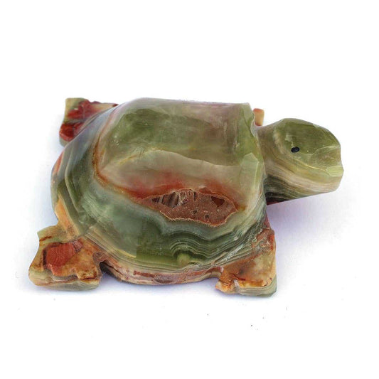 3" Hand-Carved Onyx Turtle Figurine