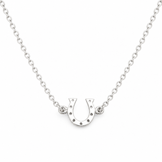 Tiny Silver Horseshoe Necklace
