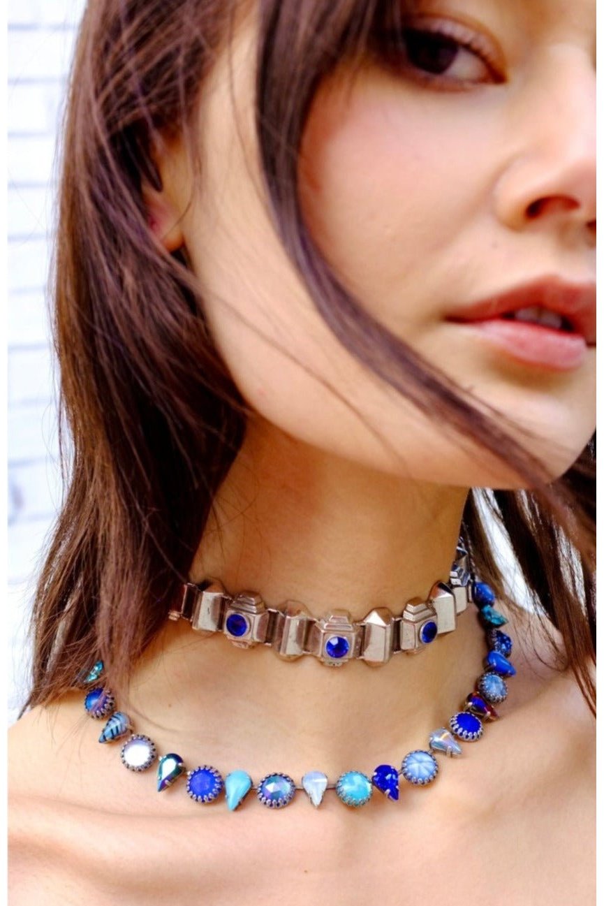 Layering Choker in Ocean (Silver)