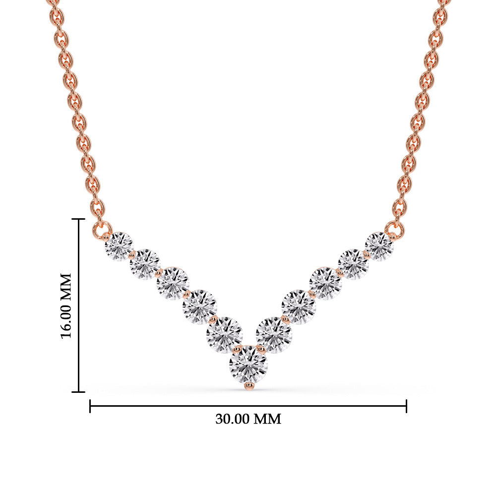 Round Graduated V-Necklace