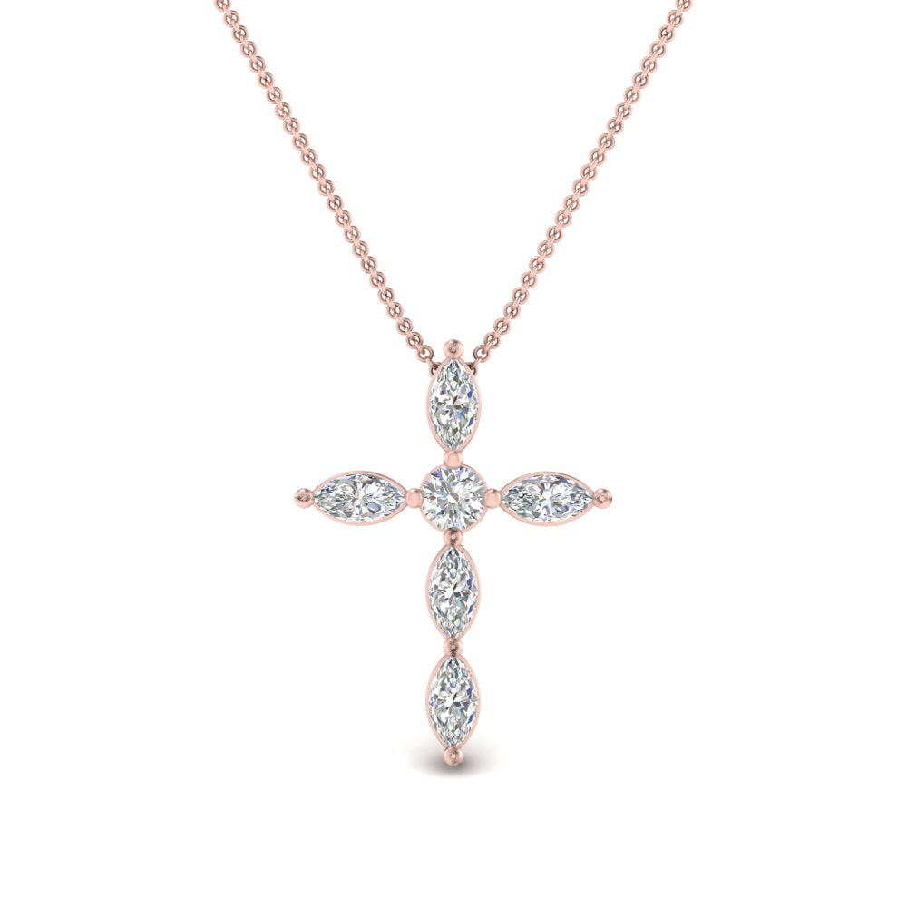1 Ct. Marquise Diamond Cross Pendant