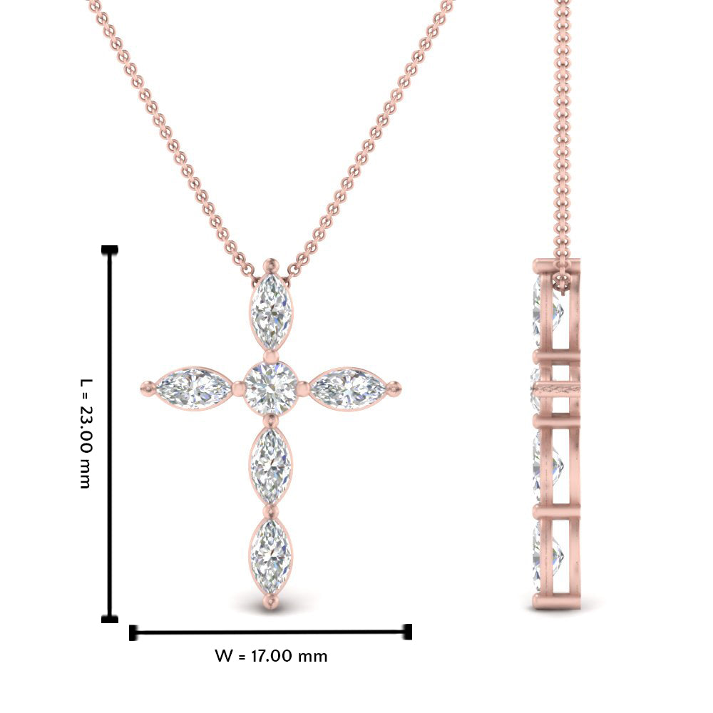 1 Ct. Marquise Diamond Cross Pendant