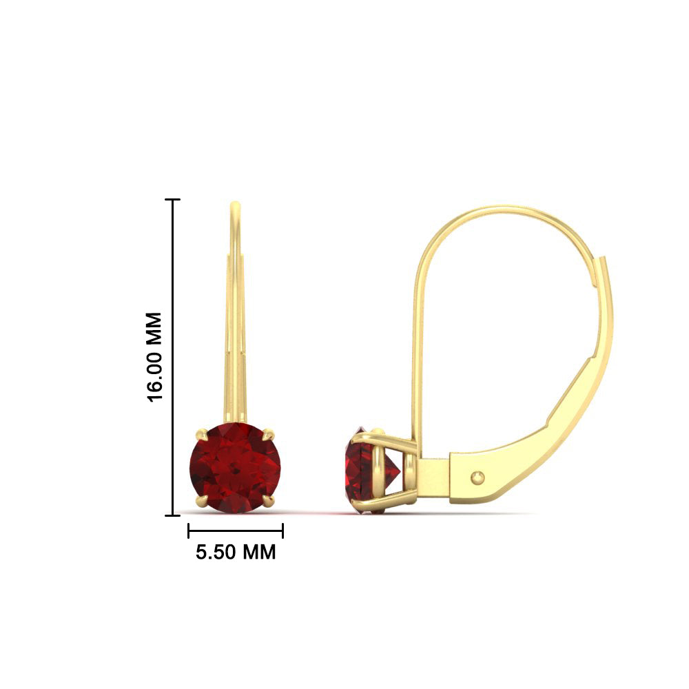1 Carat Round Diamond Lever Back Earrings