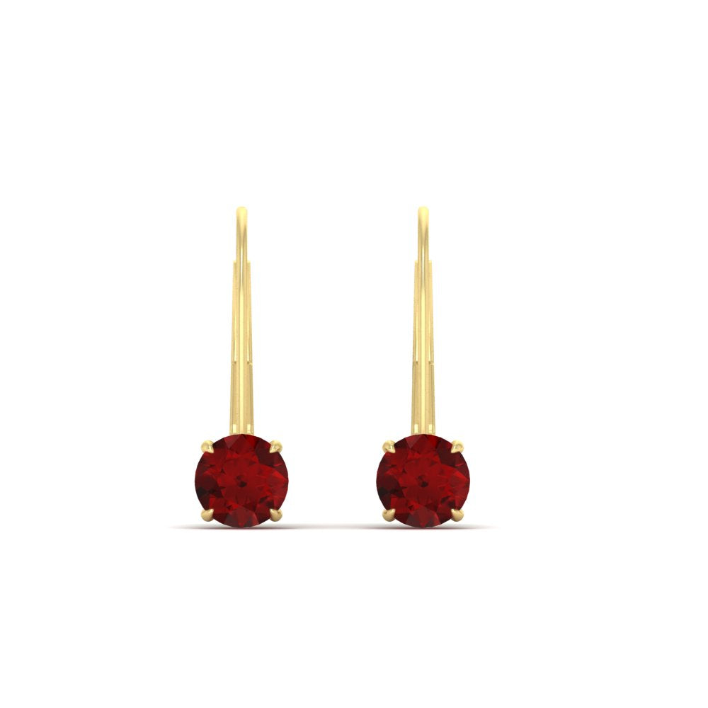 1 Carat Round Diamond Lever Back Earrings