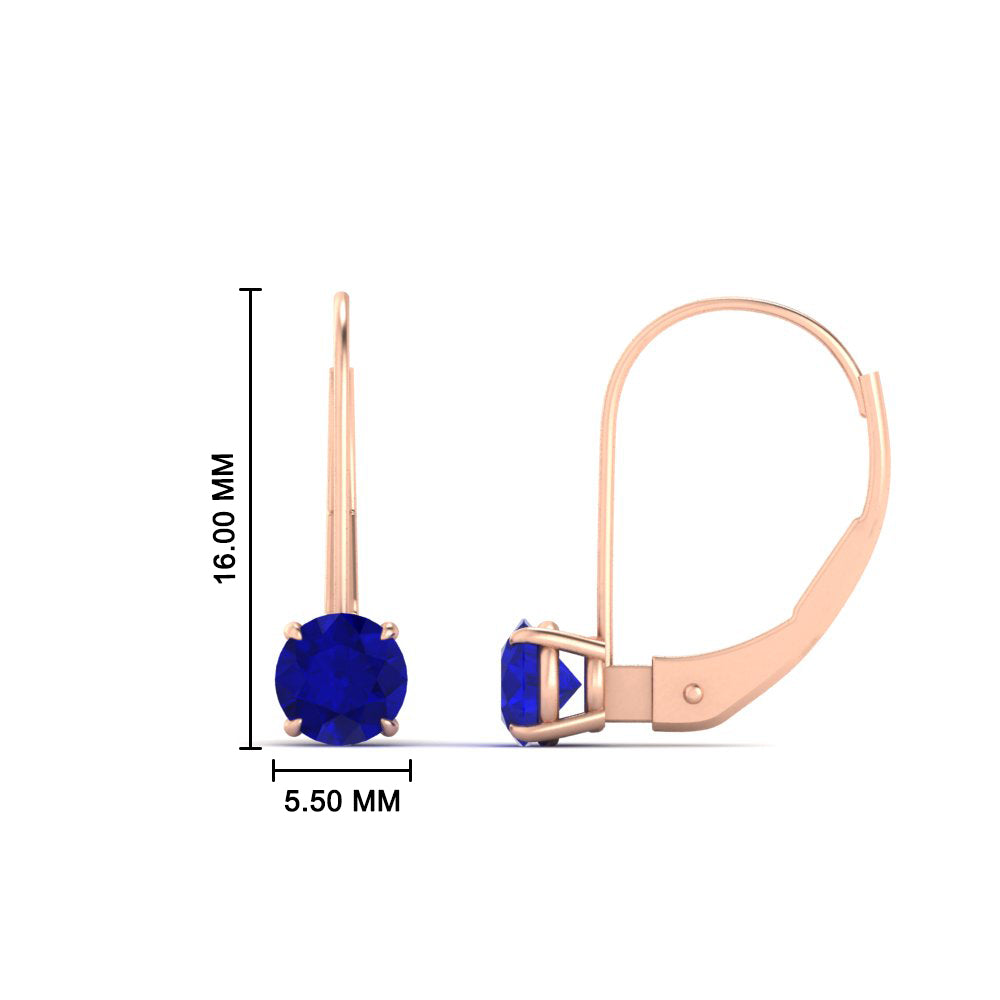 1 Carat Round Diamond Lever Back Earrings