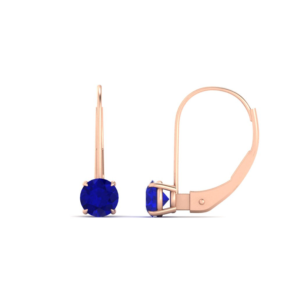 1 Carat Round Diamond Lever Back Earrings
