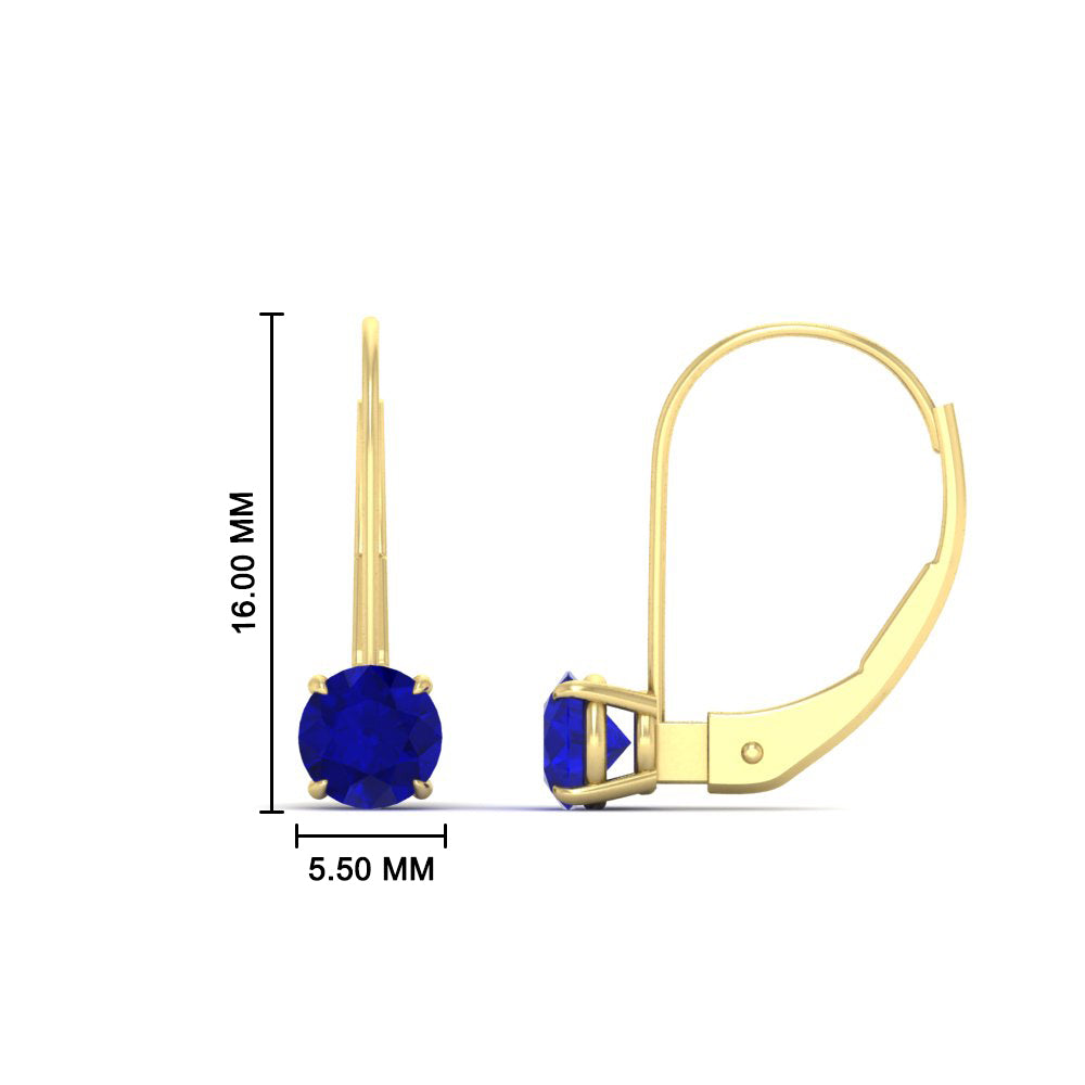 1 Carat Round Diamond Lever Back Earrings