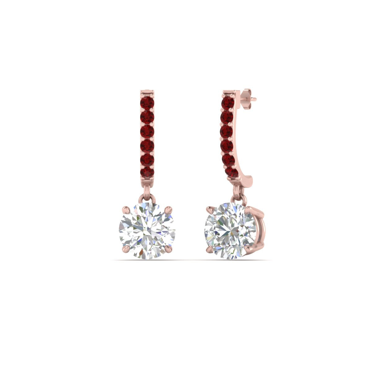 1 Carat Solitaire Halo Diamond Drop Earrings