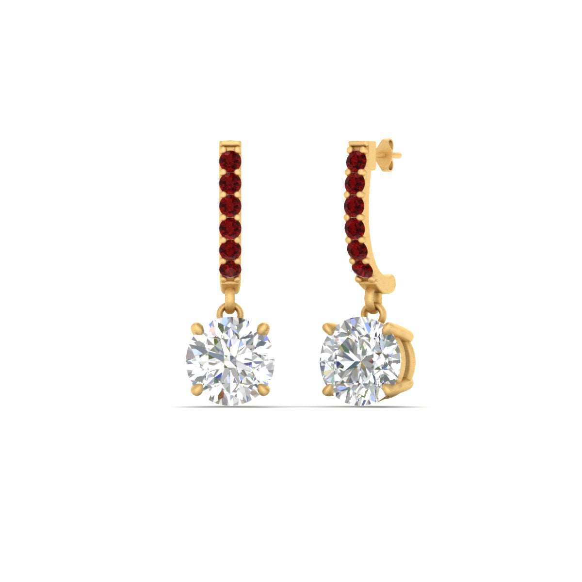 1 Carat Solitaire Halo Diamond Drop Earrings