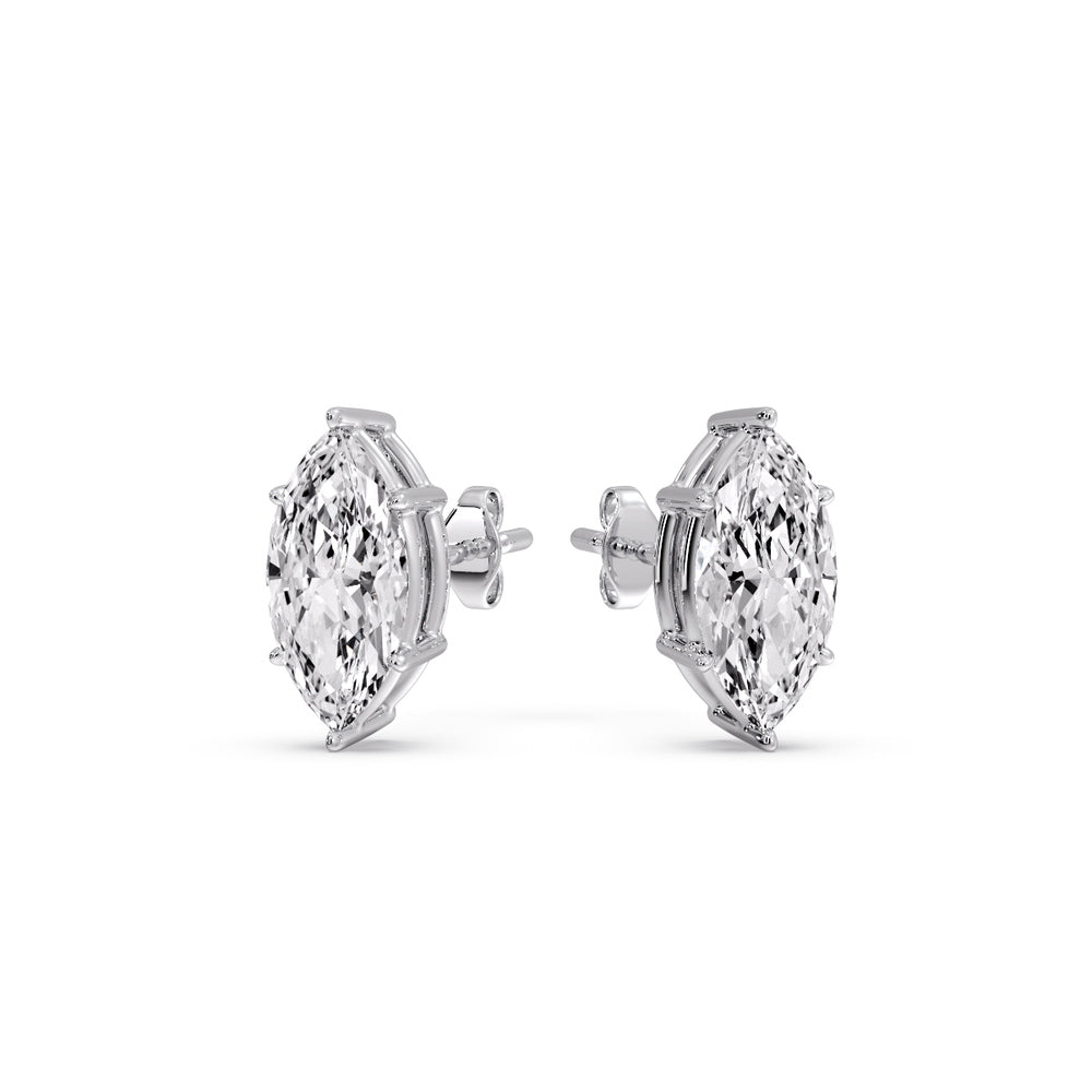 Marquise Diamond 6 Prong Stud Earrings