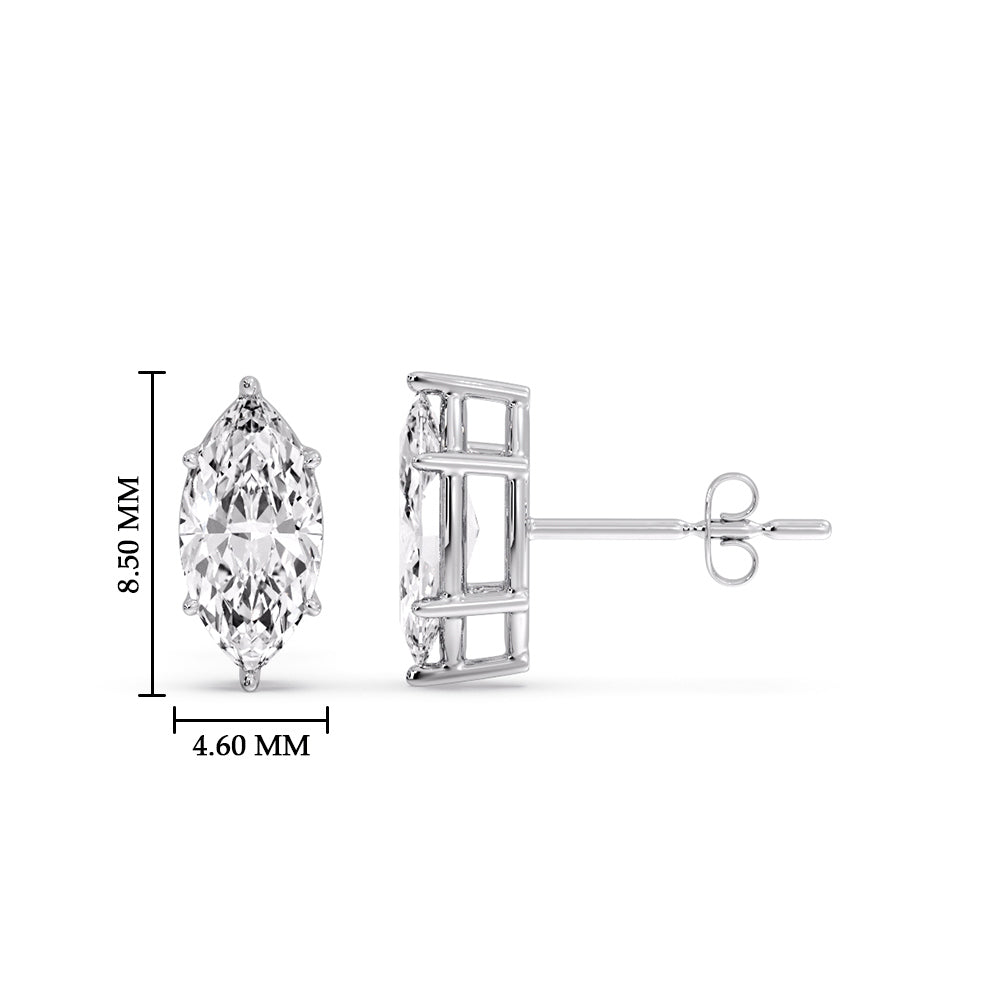 Marquise Diamond 6 Prong Stud Earrings