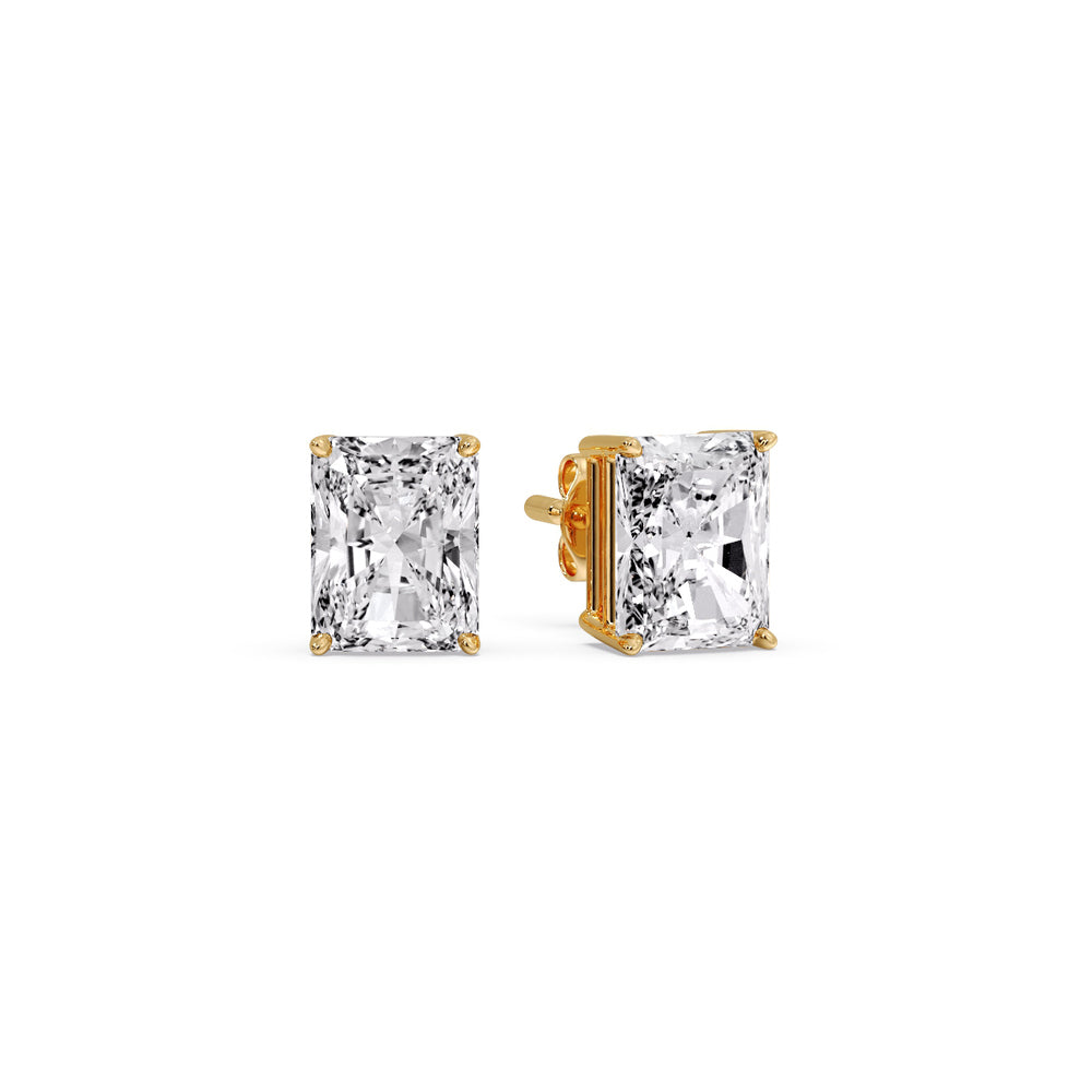Radiant Diamond Basket Stud Earring