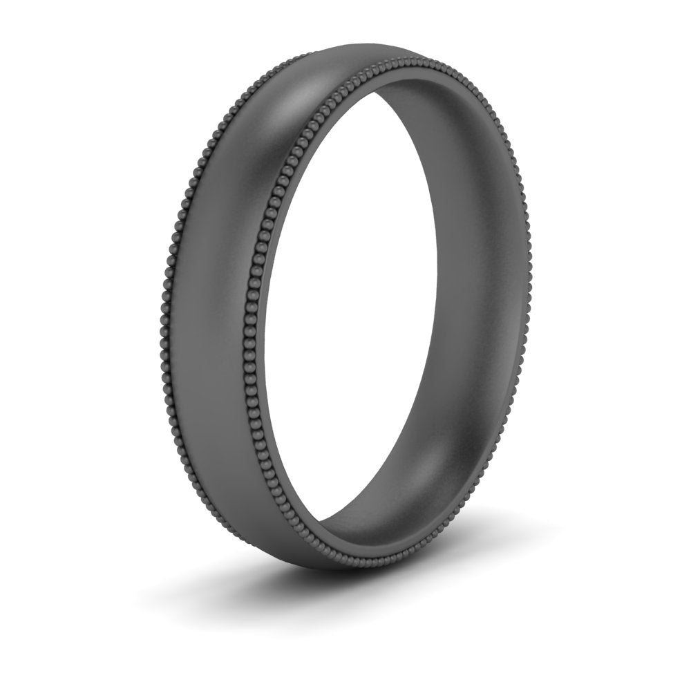 4 mm Milgrain Comfort Fit Mens Wedding Band
