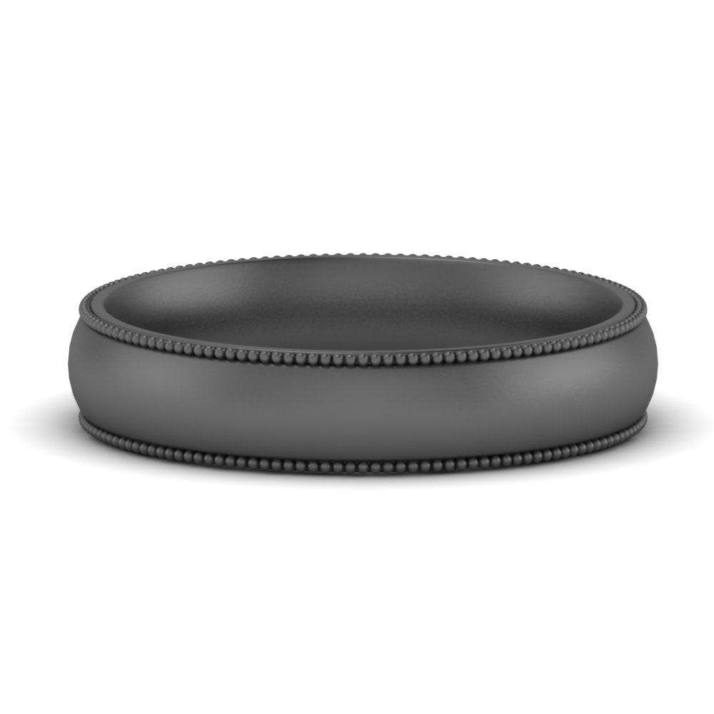 4 mm Milgrain Comfort Fit Mens Wedding Band