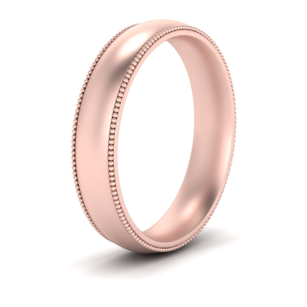 4 mm Milgrain Comfort Fit Mens Wedding Band