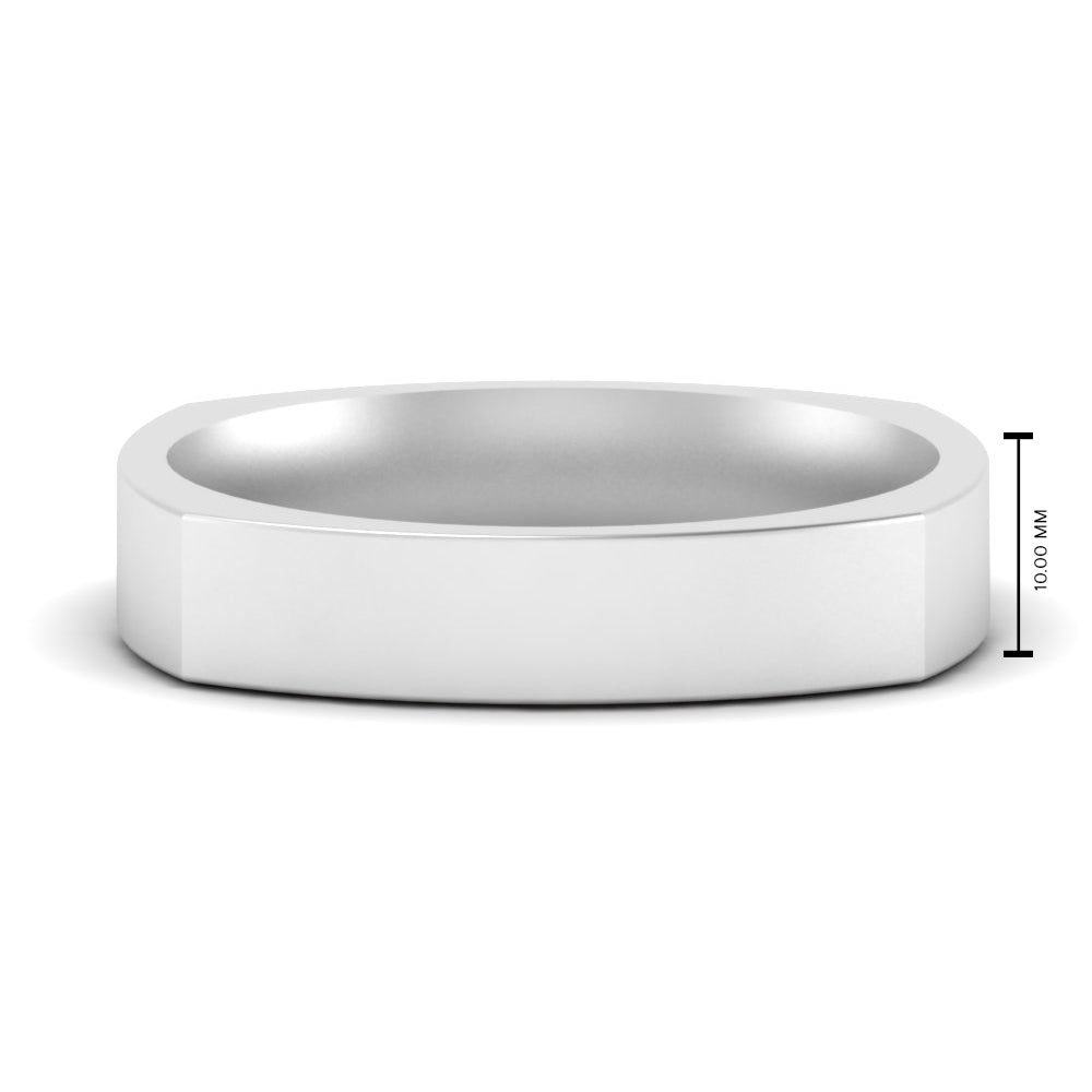 4 mm Square Comfort Fit Mens Wedding Band